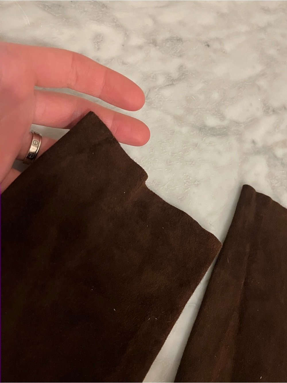 SPRWMN chocolate genuine suede leggings/ skinny leg pants small - Picture 4 of 12